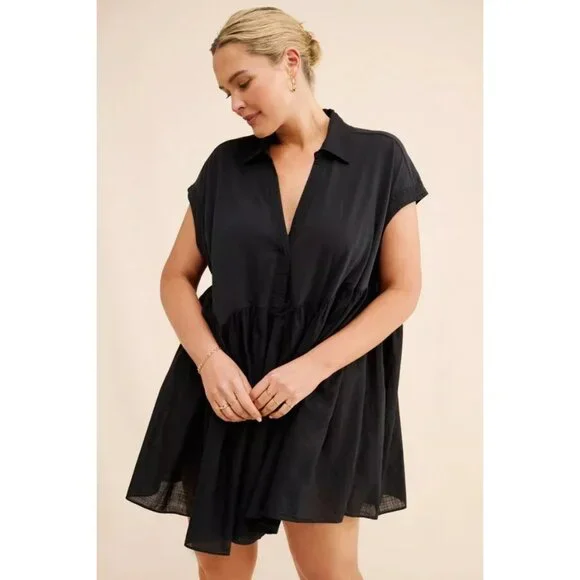 open lace back dress MICHELLE RHEE Long Sleeve Oversized Tunic